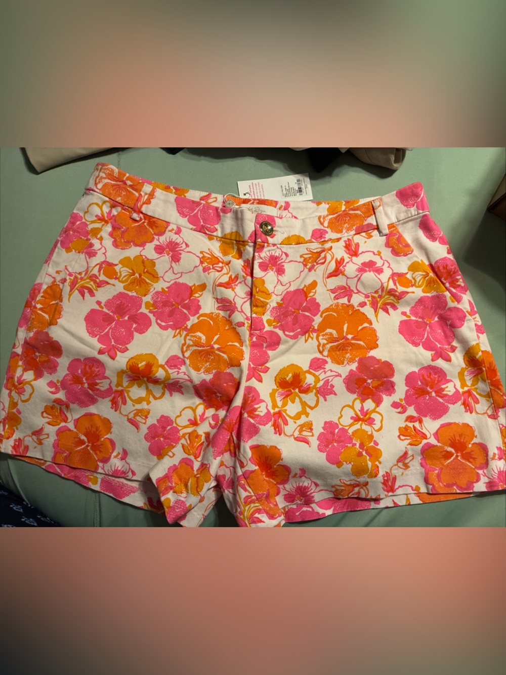 Lilly Pulitzer ladies Callahan mid rise pansy fansy size 14